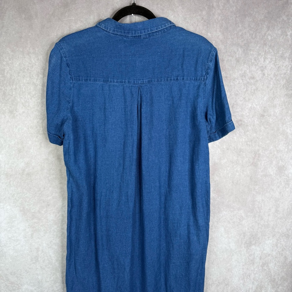 Whistles‎ Chambray Short Sleeve Midi Shirt Dress In Blue Women's Size US 6 - Picture 3 of 8